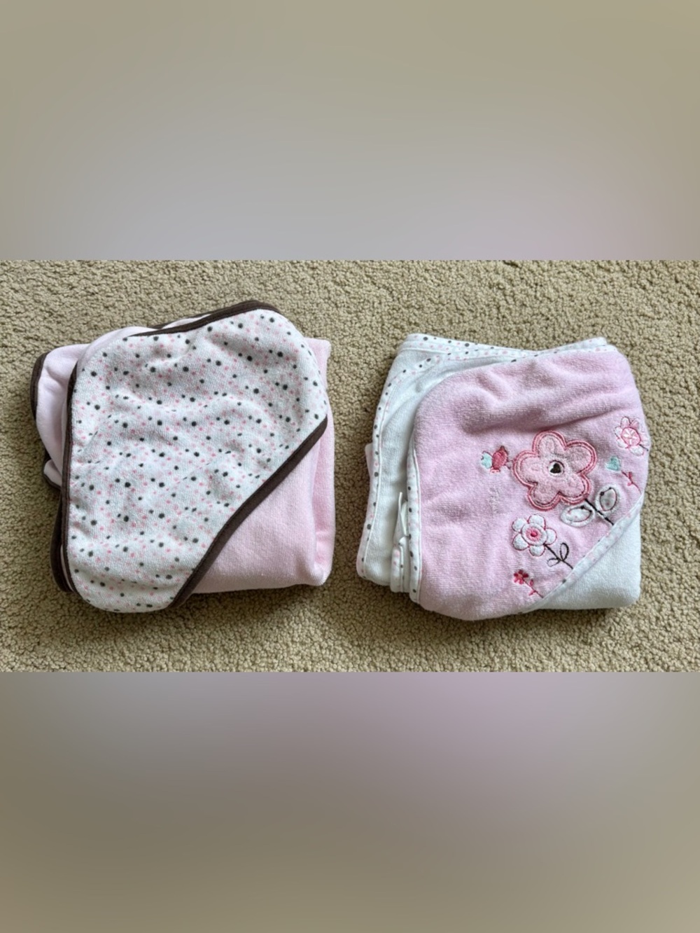Infant Pink Hooded Towel Bundle